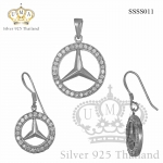 ต่างหูพร้อมจี้ ( เงิน ) = Earring with Pendant ( Silver )