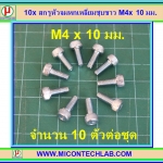10x สกรูหัวจมหกเหลี่ยมชุบขาว M4x 10 มม.