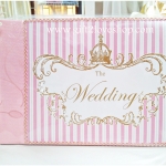 สมุดอวยพรแบบผ้าไหมลาย The Wedding หรู