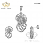 ต่างหูพร้อมจี้ ( เงิน ) = Earring with Pendant ( Silver )