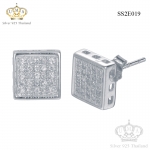 ต่างหูเงินแท้925ประดับเพรชแท้สวิส