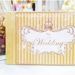 สมุดอวยพรแบบผ้าไหมลาย The Wedding หรู