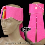 หมวกเกาหลีรุ่นพู่ประดับ สีชมพูเข้ม