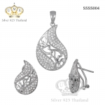 ต่างหูพร้อมจี้ ( เงิน ) = Earring with Pendant ( Silver )