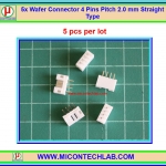 5x เวเฟอร์คอนเน็คเตอร์ 4 ขา แบบขาตรง ระยะพิทซ์ 2.0 มม