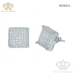 ต่างหูเงินแท้925ประดับเพรชแท้สวิส