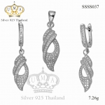ต่างหูพร้อมจี้ ( เงิน ) = Earring with Pendant ( Silver )