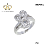 แหวนเพชร ประดับ เพชรCZ แหวนช่อดอกไม้รูปไข่ ฝังเพชรสี่เหลี่ยมล้อมรอบเพชรกลมขาว ดีไซน์เรียบหรู แฟชั่นแบบชิคๆ คอลเลคชั่นใหม่ ที่มาพร้อมกับความน่ารักสดใส