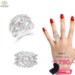 แหวนคู่เพชร ประดับเพชรCZ สแตคแบบซ้อนสาม ด้วยความหลากหลายของสไตล์แหวน การนำแหวนมาใส่ซ้อน 3 วงก็ทำให้ดูพิเศษไปอีกแบบ เพราะการสแตคนั้นไม่มีข้อจำกัดอยู่เเล้ว