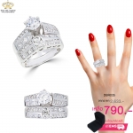 แหวนคู่เพชร ประดับเพชรCZ แหวนเพชรเม็ดชูกับแหวนแถว สแตคแบบแหวนทรงใหญ่ก็ดูเข้ากันดี ใส่ซ้อนกันหลายวงจนเป็นรูปทรงน่าสนใจน่ามองสวยไปอีกแบบเลยนะคะ