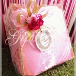 ผ้าแพรรับไหว้ ขนาด 5 ฟุต แพคเกจชะลอมฝาเปิด