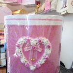 กล่องรับซองทรงรี สีชมพู