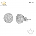 ต่างหูเงินแท้925ประดับเพรชแท้สวิส