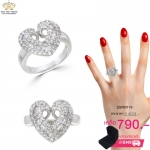 แหวนเพชร ตัวเรือนเงินแท้100% (เงินแท้92.5%) ประดับ เพชรCZ แหวนหัวใจ ดีไซน์สวยเก๋ เป็นที่นิยม ก้านแหวนเรียวเข้ากับดีไซน์หัวใจลงตัวสุดๆ ออกแบบได้ล้ำสวยเวอร์เริ๊ด