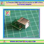 1x Female USB Type B Connector to DIP 4 Pins Adapter