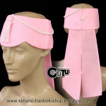 หมวกเกาหลีรุ่นพู่ประดับ สีชมพูอ่อน