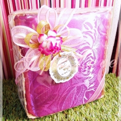 ผ้าแพรรับไหว้ ขนาด 5 ฟุต แพคเกจชะลอมฝาเปิด