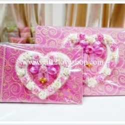 สมุดอวยพรแบบลายทองหน้าดอกไม้