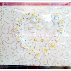 สมุดอวยพรแบบผ้าลายทองหน้าดอกไม้