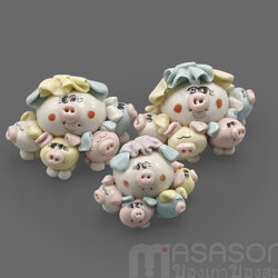 หมูครอบครัวเซรามิค