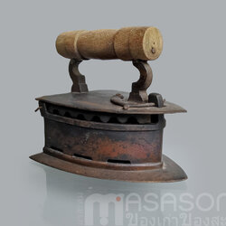 เตารีดผีเสื้อทองเหลืองโบราณ