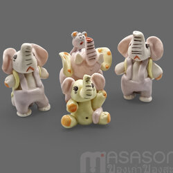 ช้างครอบครัวเซรามิค