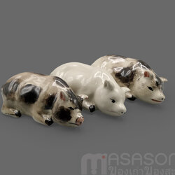 ตุ๊กตารูปหมูนอนเซรามิค