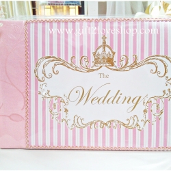 สมุดอวยพรแบบผ้าไหมลาย The Wedding หรู