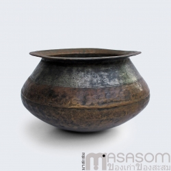 หม้อต้มยาทองเหลืองโบราณ