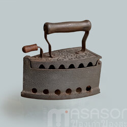 เตารีดเหล็กหล่อเก่ายุโรป