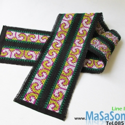 ผ้าแถบปักครอสติชชาวเขาB13