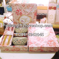 ชุดชามตะเกียบ แบบ 2 ชาม พร้อมถุงหิ้ว