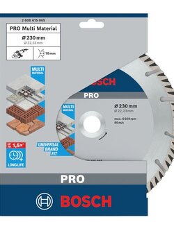 ใบเพชรตัดคอนกรีต 9" BOSCH PRO Multi Material Diamond Disc, 230 x 22.23 mm