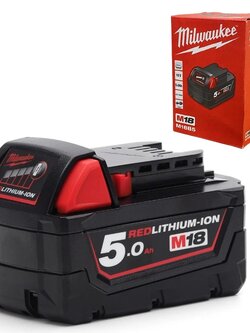 Milwaukee M18B5 แบตเตอรี่ 18V. 5.0 Ah.