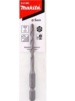 ดอกสว่านเจาะปูน ก้านหกเหลี่ยม 5mm. MAKITA #D-31485