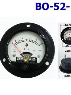 แอมมิเตอร์กลม AC 10A ตู้ชาร์จ BO-52-10 สำหรับตู้ชาร์จแบตเตอรี่