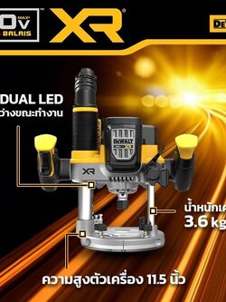 เร้าเตอร์20V 1/4"-1/2" DCW620B DEWALT (ตัวเปล่า)