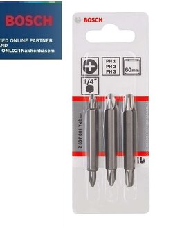 ดอกไขควง25มม. PH x60mm. BOSCH 2607001748 แพค3ดอก