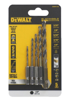 DEWALT รุ่น DWAH1105 ดอกสว่าน BLACK&GOLD 5ดอก/ชุุด