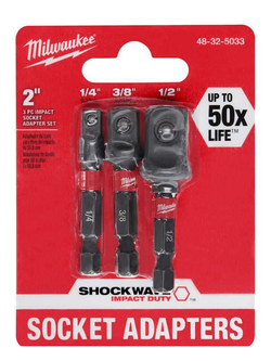 อะแดปเตอร์หัวบล็อก 3 ตัว/ชุด 48-32-5033 Milwaukee