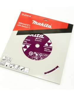 ใบเพชรตัดเหล็ก 14 นิ้ว รูเพลา 1 นิ้ว D-41414 MAKITA (ใช้กับแท่นตัดไฟเบอร์ทั่วไป)