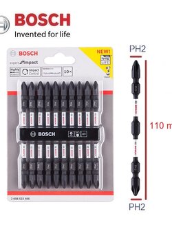 ดอกไขควงกระแทกPH2x110 สีดำ-ขาว BOSCH #2608522406