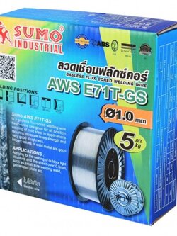 ลวดเชื่อมฟลักซ์คอร์ 1.0mm. 5Kg. E71T-GS SUMO