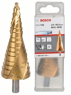 ดอกสเต็ป HSS Titanium 12 step 6-39mm. (Gold) BOSCH