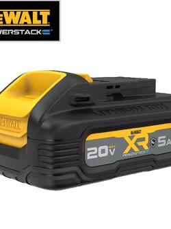 DEWALT แบตเตอรี่ Powerstack 20V / 5.0Ah DCBP520G-B1 (ยางกันกระแทก)