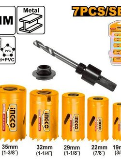 INGCO ชุุดโฮลซอ 7ตัวชุด Bi-Metal AKH0071 19/22/29/32/35