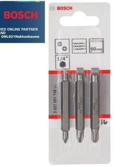 ดอกไขควง PH / SL x60mm. BOSCH 2607001746 แพค3ดอก