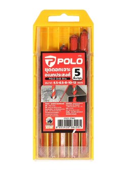 POLO TCT-5S ดอกเจาะอเนกประสงค์ (5 ดอก/ชุด) ขนาด 6.5-6.5-8-10-12 มม.