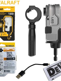 DEWALT DWALRAFT ก้านต่อไขควงมุมฉาก 90 องศา มีไฟLED ชาร์จ TYPE-C