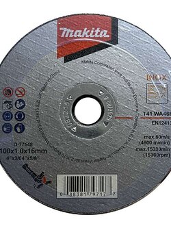 ใบตัดสแตนเลส MAKITA 4″ 100×1.0x16mm WA46R-BF D-77148